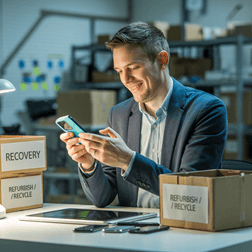 image of man using mobile