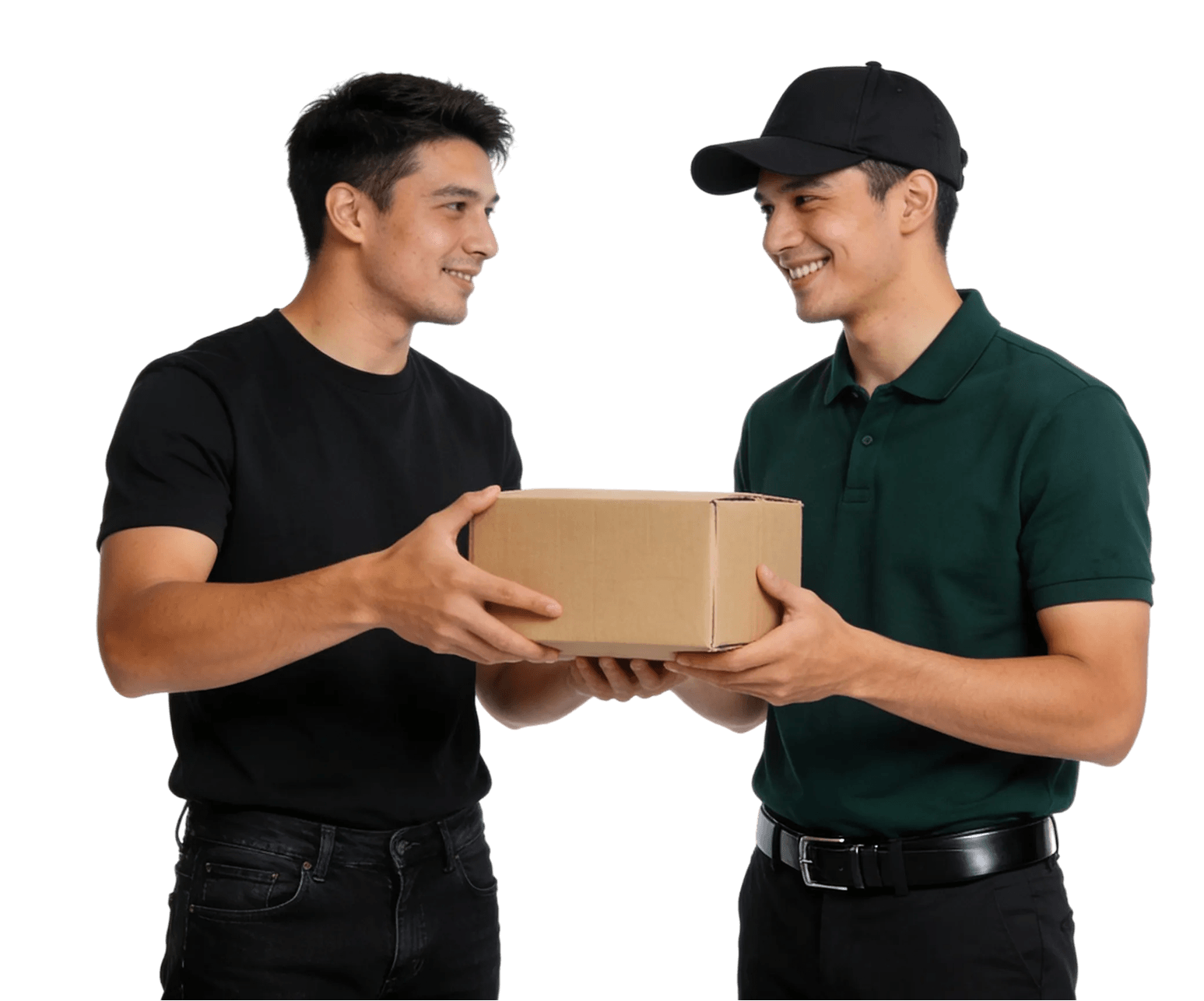 image of mans with box
