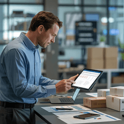 image of man checking insights